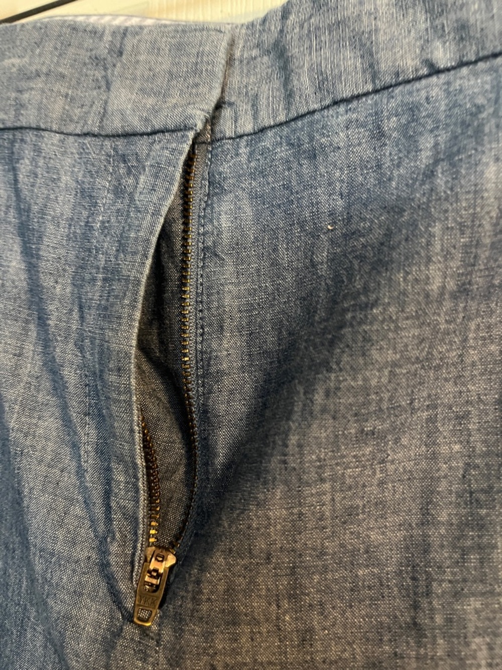 Lands End Classic Lightweight Chambray Trousers in Light Denim Blue - Picture 2 of 8